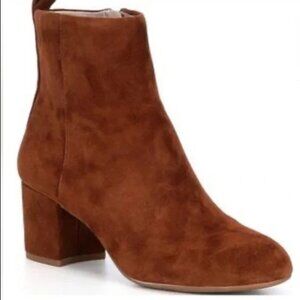 Gianni Bini Brown Suede Block Heel Ankle Boots Size 7